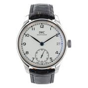 IWC Portuguese 8 Days Steel White Dial 43mm Manual Wind Mens Watch IW510212
