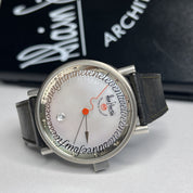 Alain Silberstien 39.5mm Titanium Automatic Date Watch Mother Pearl Dial w/ Box