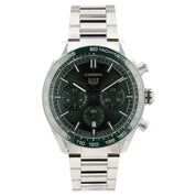 Tag Heuer Carrera Chrono Green Dial Satinless Steel 44mm Automatic Mens CBN2A1A