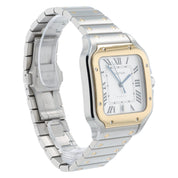 Cartier Santos Silver Dial Steel and 18k Gold 39.8mm Auto Men's Watch W2SA0006