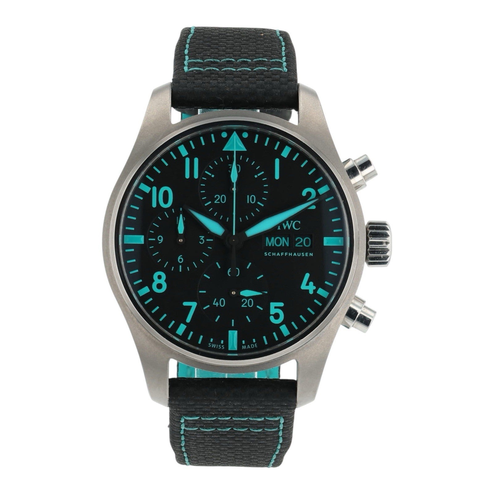 IWC Petronas Pilot Chronograph Titanium Black Dial 41mm Auto Mens Watch IW388108