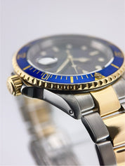 Rolex Submariner Date Gold & Steel Blue Dial 40mm Automatic Mens Watch 16613LB