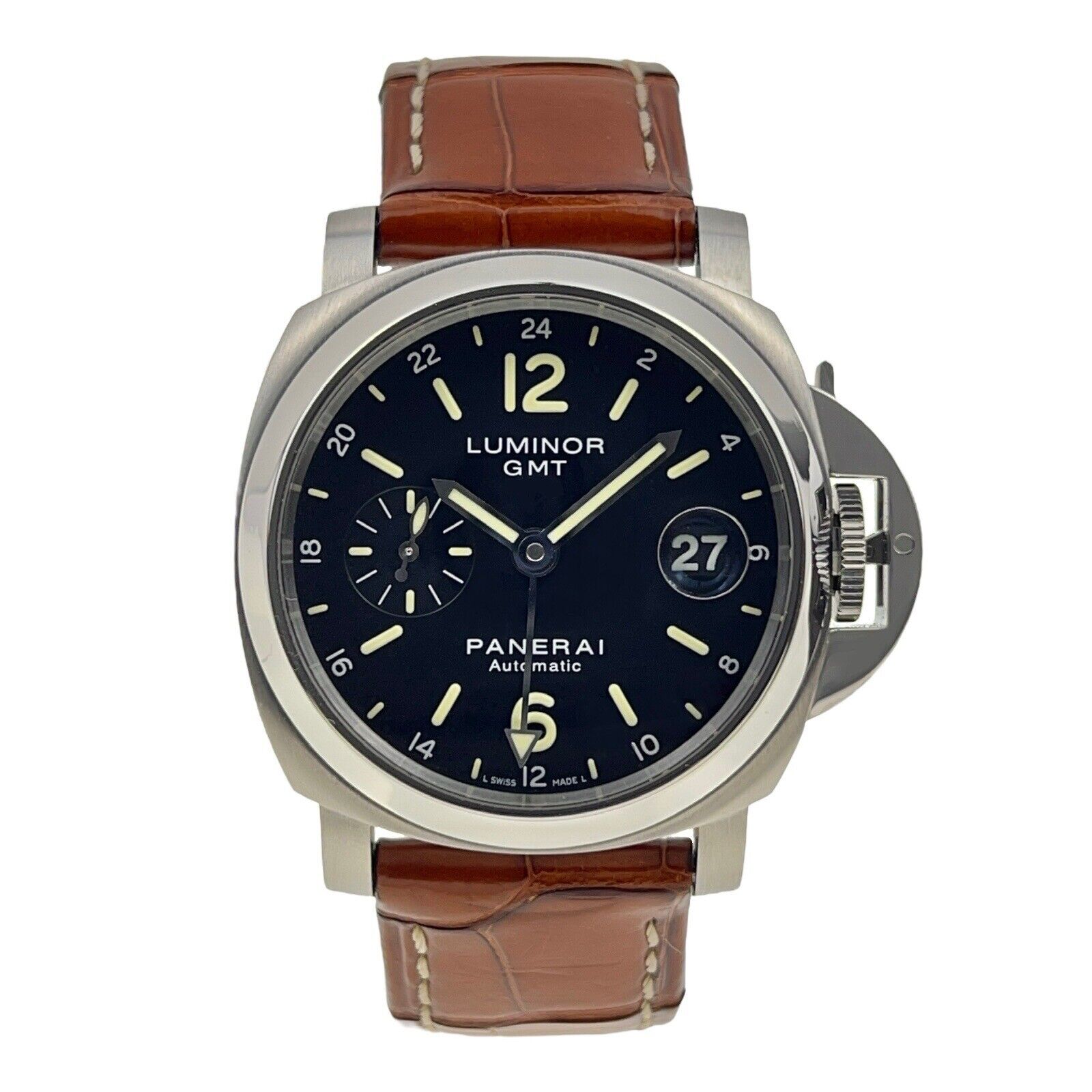 Panerai GMT Stainless Steel Black 40mm Automatic Men’s Watch PAM00244 B&P 2011