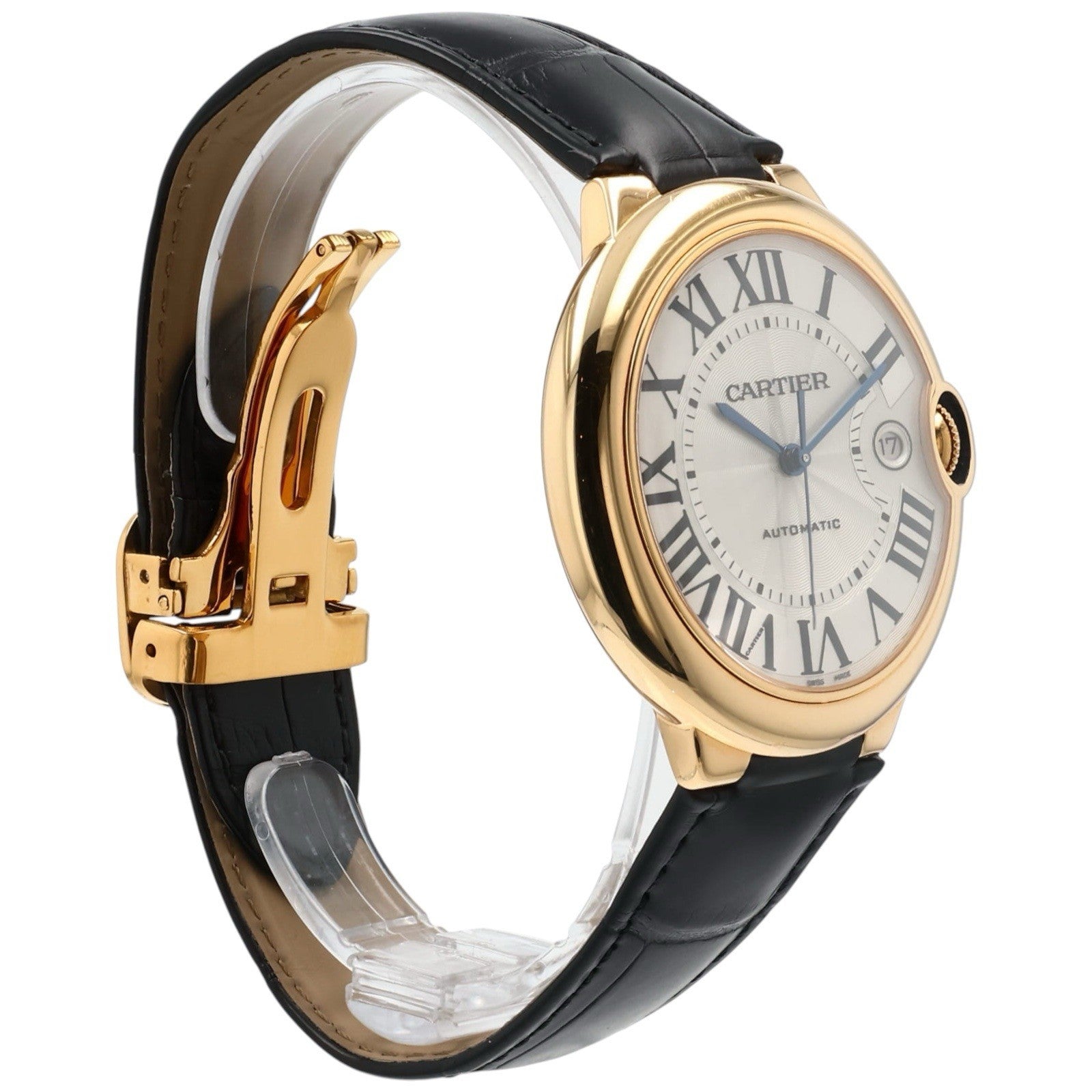 Cartier Ballon Bleu 18k Yellow Gold Silver Dial 42mm Automatic Mens W6900551