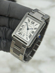 Cartier Tank Solo Date XL Roman Stainless Steel 31mm Automatic Men’s Watch 3515