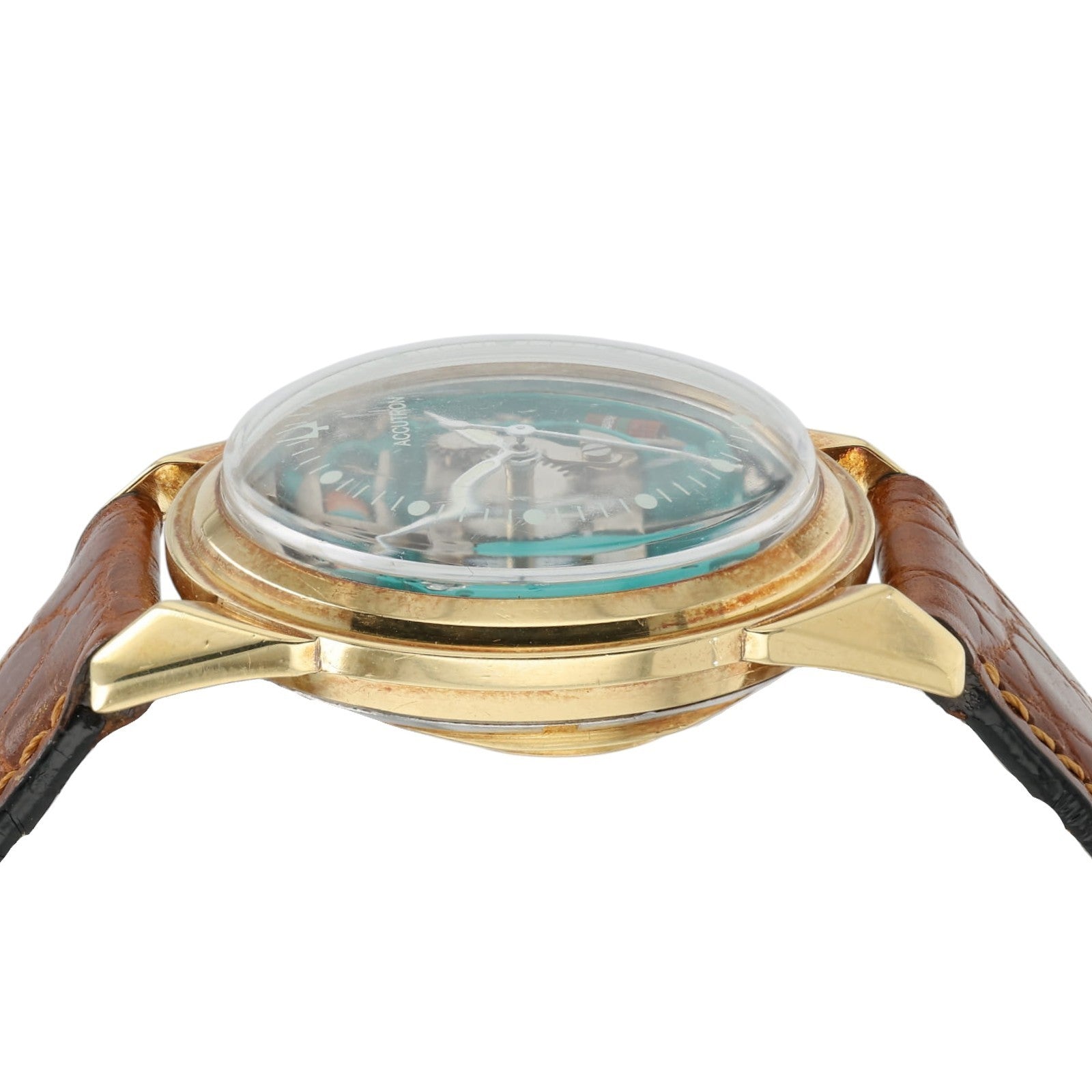 Bulova Accutron Spaceview Skeleton Dial 18k Gold 34mm Men's Watch