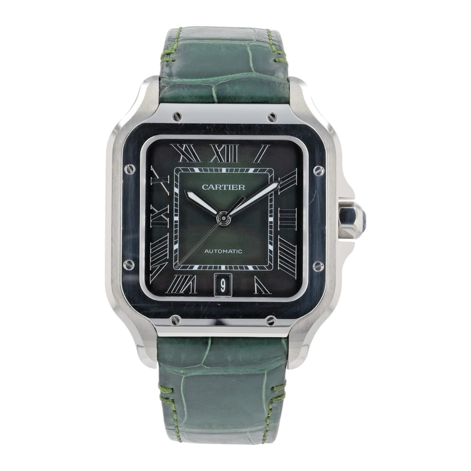 Cartier Santos Stainless Steel Green Dial 40mm Automatic Men’s Watch WSSA0062