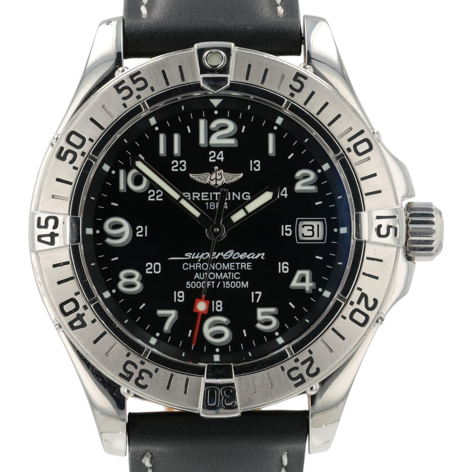 Breitling Superocean Black Dial Stainless Steel 42mm Automatic Mens A17360