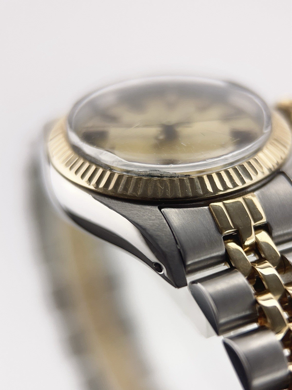 Rolex Lady Oyster Perpetual Gold & Steel Champagne Dial 26mm Women's Watch 6719