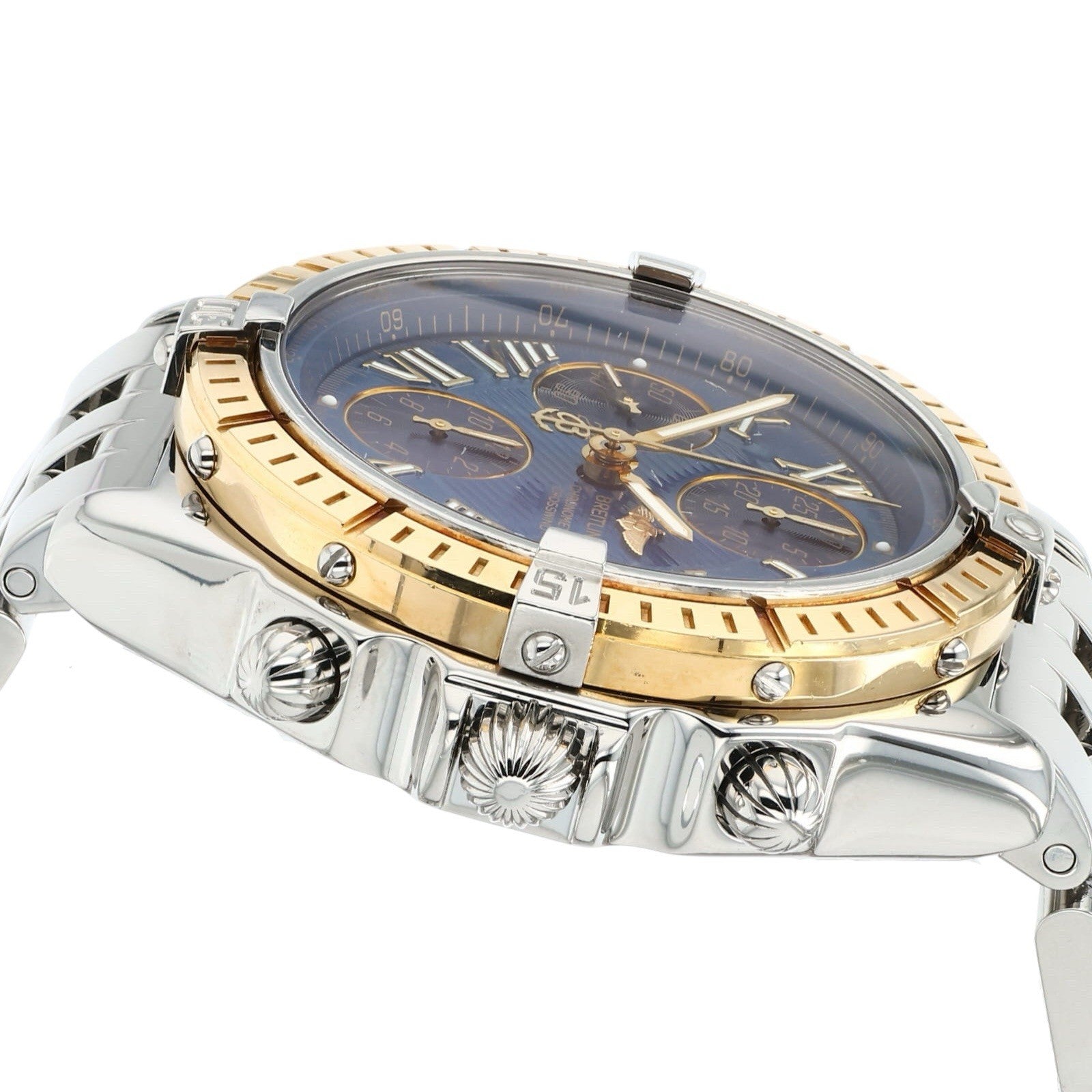 Breitling Crosswind Gold & Steel Blue Dial 43mm Automatic Mens Watch D13355