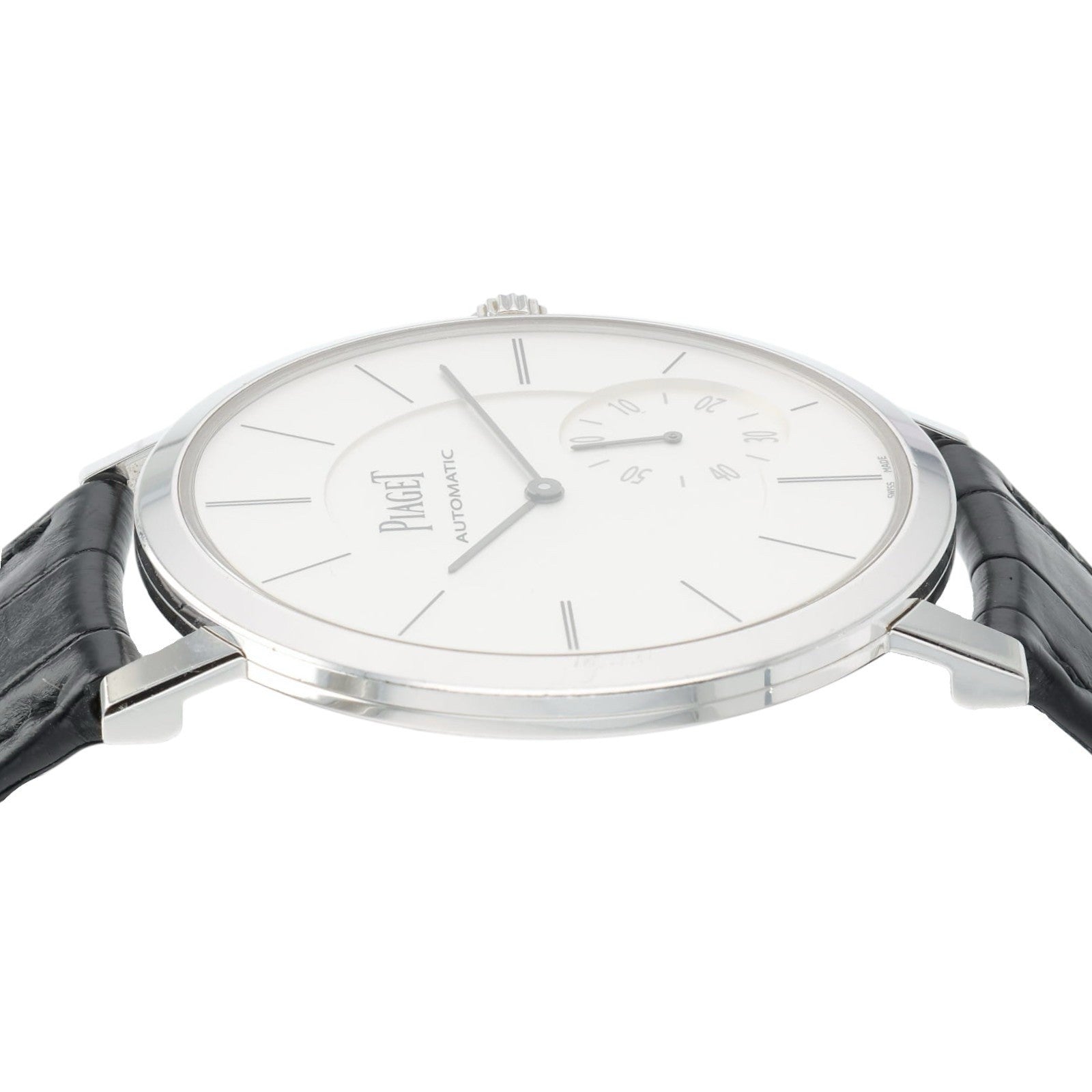 Piaget Altiplano White Dial 18k White Gold Automatic Movement Mens Watch P10697