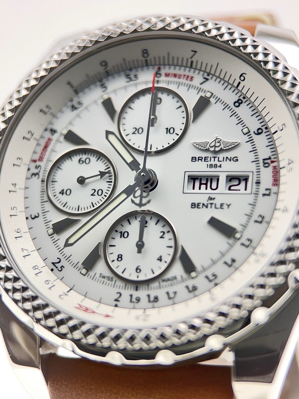 2011 Breitling Bentley GT 45mm Automatic White Dial Watch A13362 Box And Papers