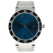 Bulgari Blue Dial Stainless Steel 41mm Automatic Mens Watch Date BB41S