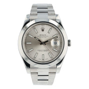 Rolex Datejust II Stainless Steel Silver Dial 41mm Automatic Mens Watch 116300