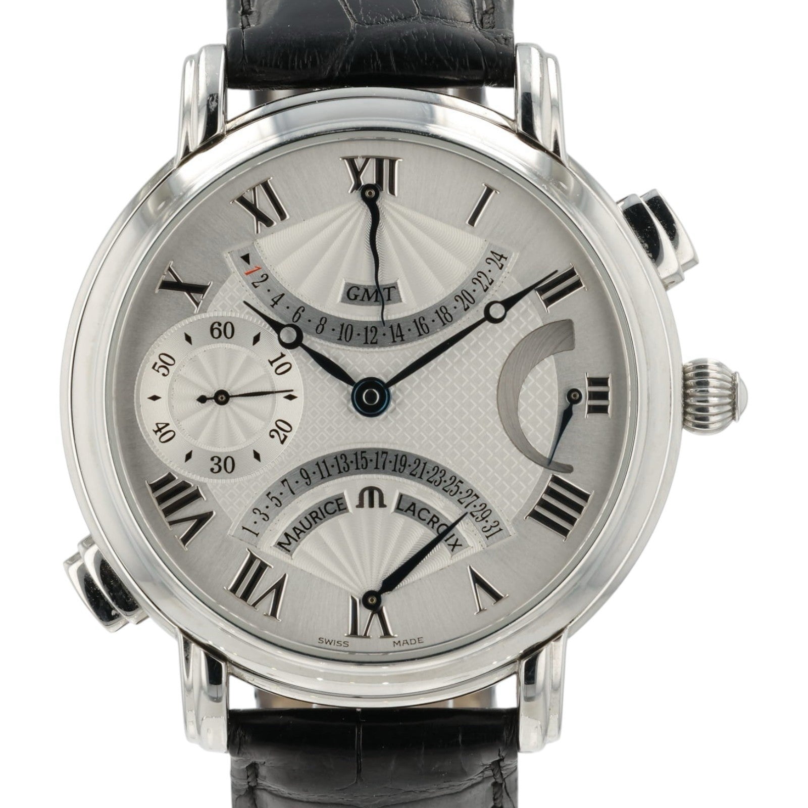 Maurice Lacroix Silver Dial Stainless Steel 43mm Manual Wind Men’s Watch MP7018