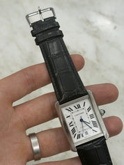 Cartier Tank XL Silver Dial Stainless Steel 31mm Automatic Mens Watch W5200027
