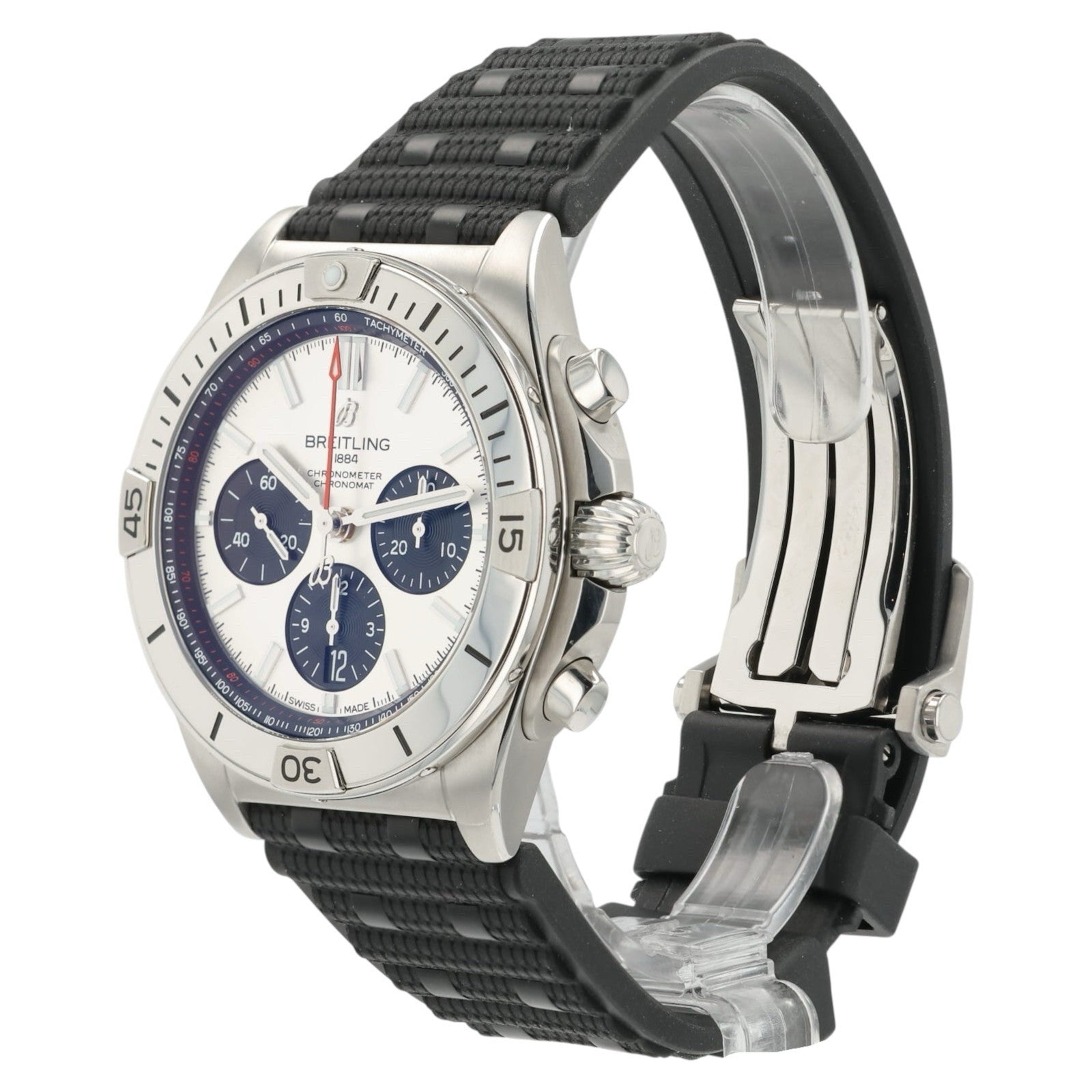 Breitling Chronomat Silver Dial Stainless Steel 42mm Automatic Mens Watch AB0134