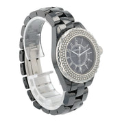Chanel J12 Ceramic Black Dial 33mm Quartz Women's Factory Diamond Watch H0949
