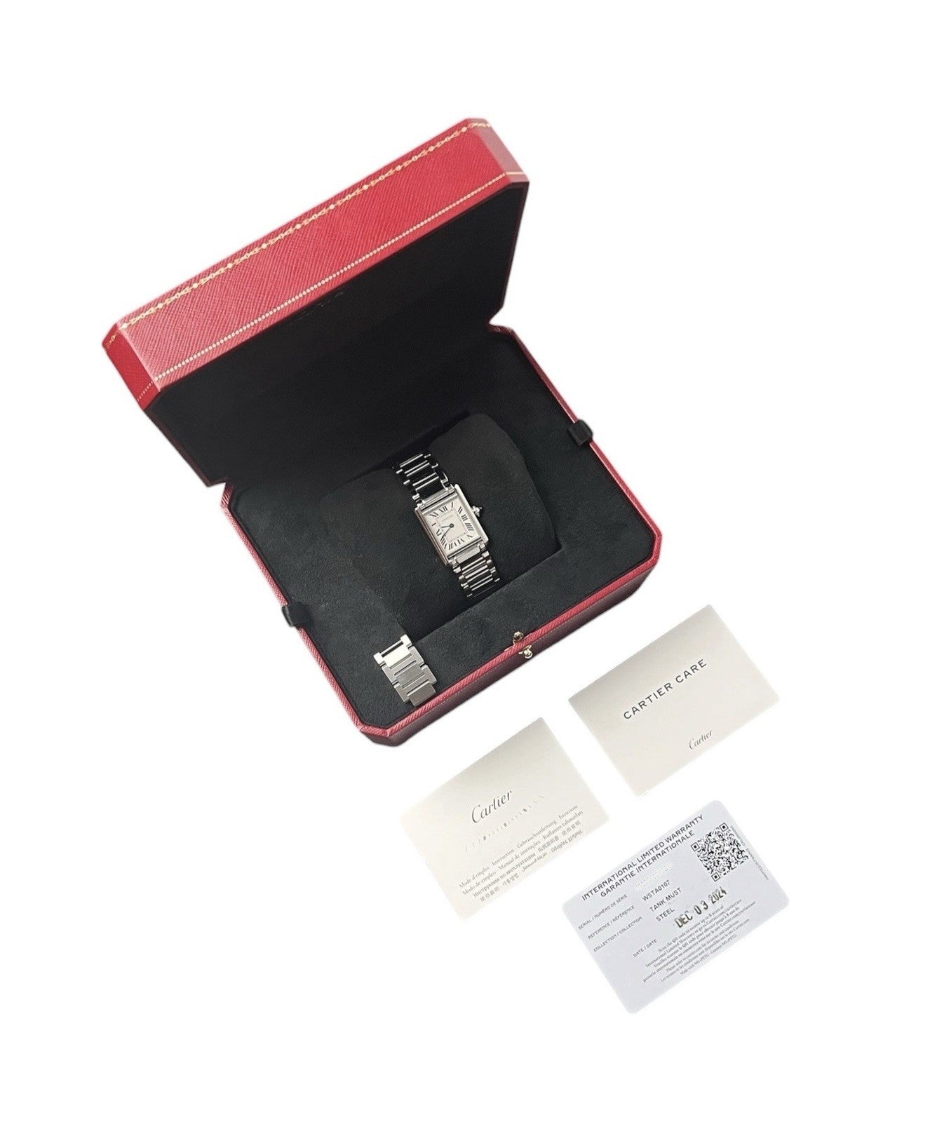 Cartier Tank Must de Cartier Silver Dial Stainless Steel 29.5mm Quartz WSTA0107