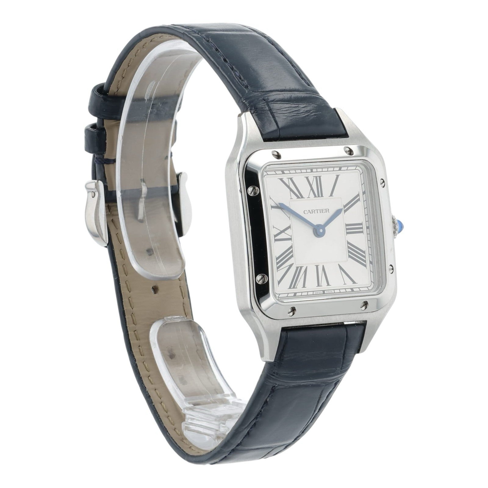 Cartier Santos Small Model Silver Roman Dial Women's Quartz Watch WSSA0086