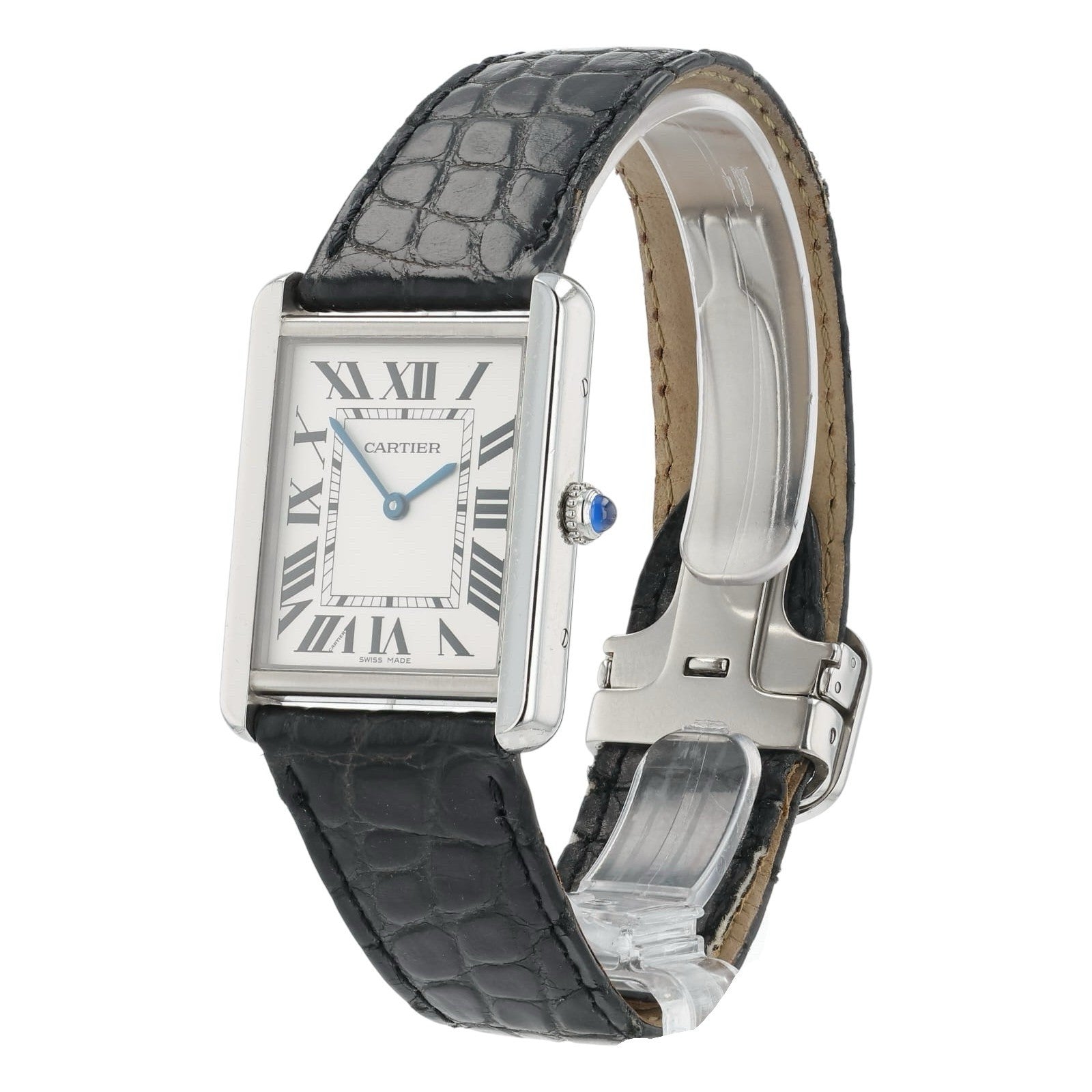 Cartier Tank Solo Silver Dial Stainless Steel 27mm Quartz Men’s Watch 2715