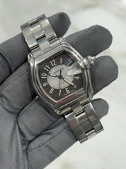 Cartier Roadster 37mm Automatic Mens Watch Stainless Steel Gray Dial 2510