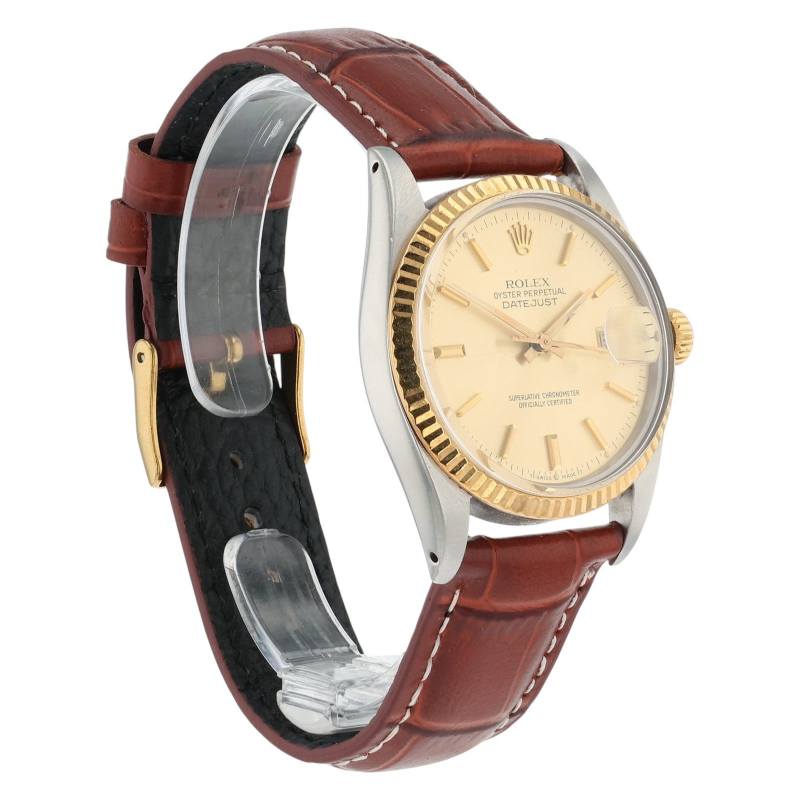 Rolex Datejust 36 Steel & Gold Champagne Dial 36mm Automatic Mens Watch 16013