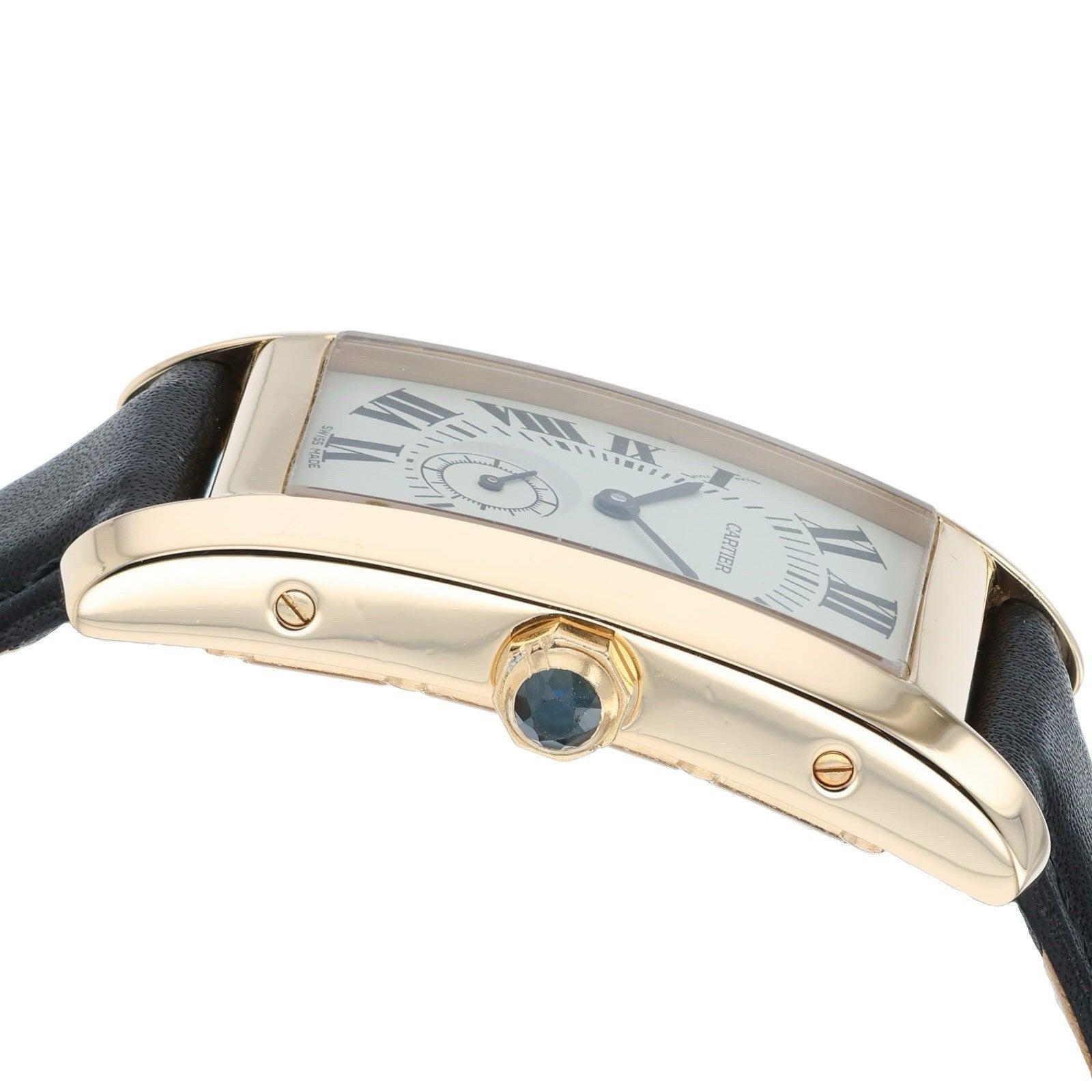 Cartier Tank Americaine 18k Yellow Gold Silver Dial 24mm Quartz Watch W26009C9