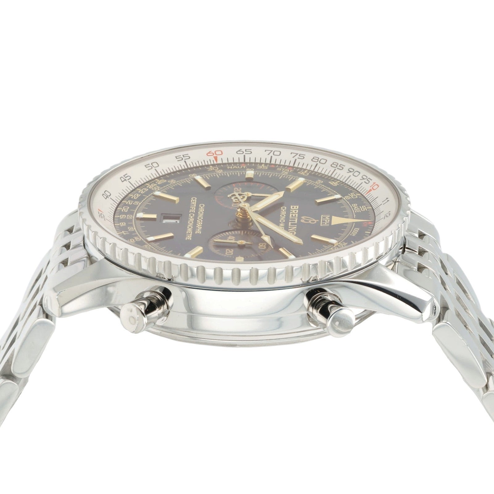 Breitling Chrono-Matic Black Dial Steel 41.5mm Automatic Mens Chronograph A41350