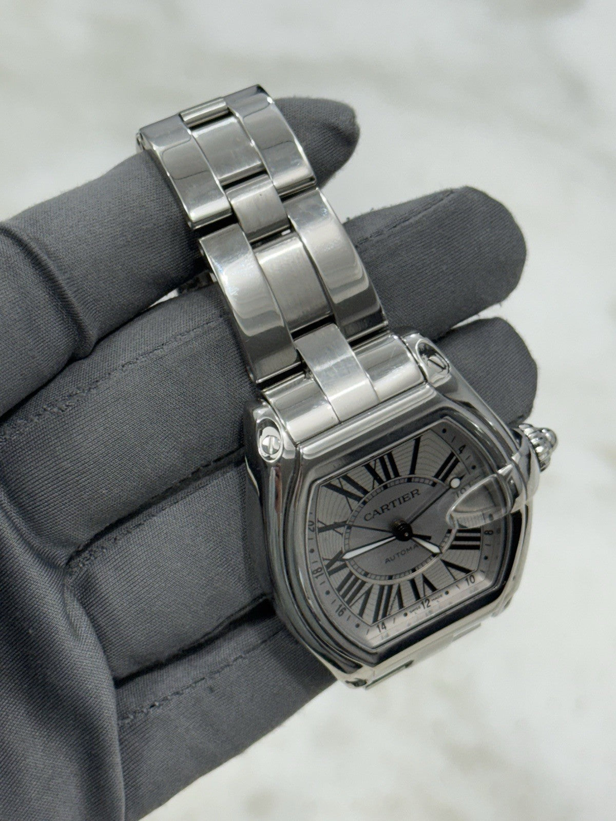 Cartier Roadster XL GMT Stainless Steel 42mm Automatic Mens Watch W62032X6