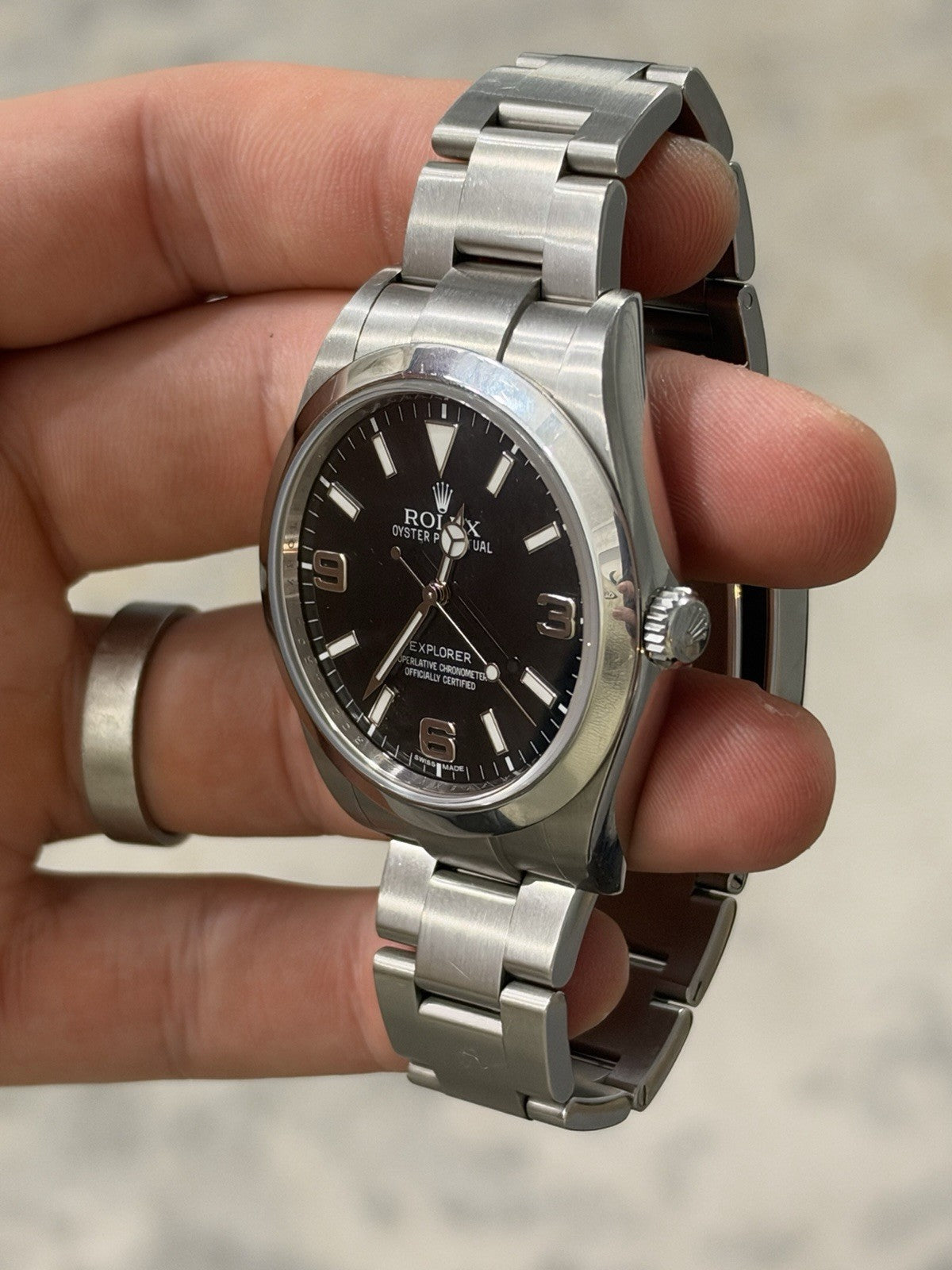 2012 Rolex Explorer Steel 39mm MK1 Auto Men’s Watch 214270 W/ Card - READ