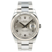 Rolex Date Silver Dial Stainless Steel 34mm Automatic Unisex Watch 115234