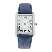 Cartier Tank Solo Stainless Steel Silver Dial 27mm Quartz Men's Watch W1018355