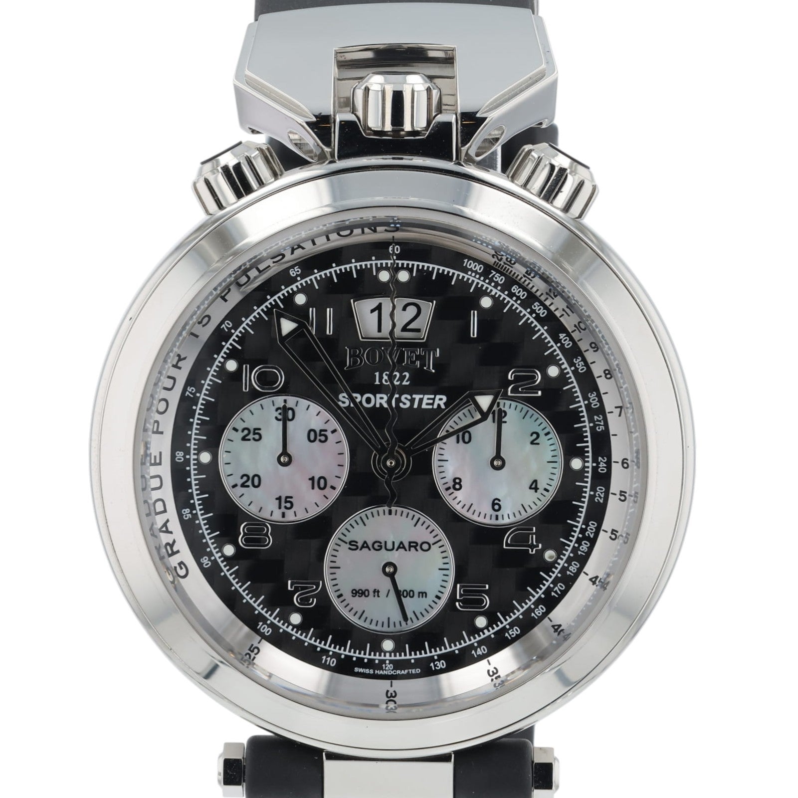 NEW 2025 Bovet Sportster Saguaro Black Carbon Dial 46mm Auto Men's Watch SP0445