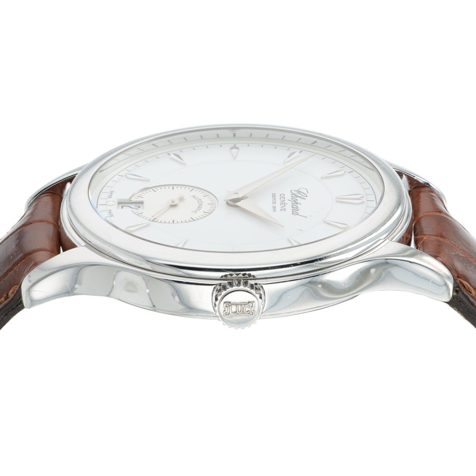 Chopard L.U.C Silver Dial 18k White Gold 36mm Automatic Mens Watch 16/1860