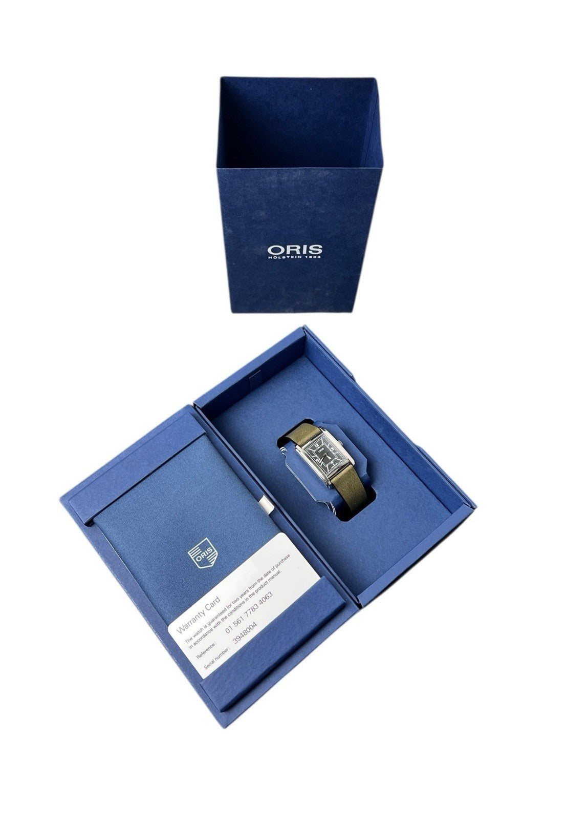 Oris Rectangular Stainless Steel Green Dial 25x38mm Automatic Mens Watch 7783