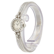 Rolex Cocktail Watch Silver Dial 18k White Gold 15mm Manual Wind Womens 2166