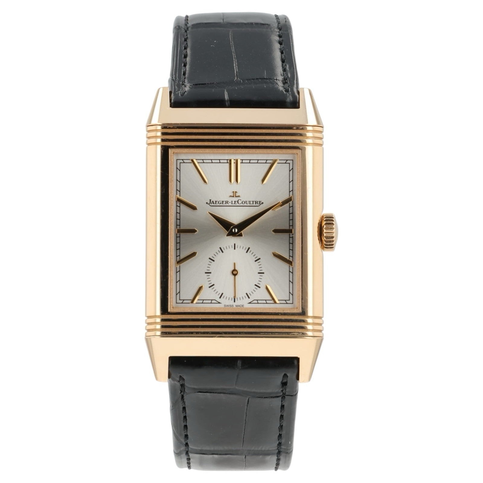 LeCoultre Reverso Tribute Silver Dial 18k Rose Gold Manual Men’s Watch Q7132521