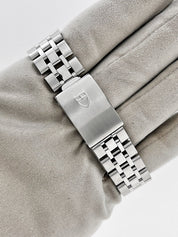 Tudor Prince Date Day Stainless 76200 Silver Linen Dial Automatic Men's Watch