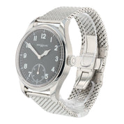 Montblanc 1858 44mm Mens Watch Stainless Steel Black Dial Manual Watch 115074