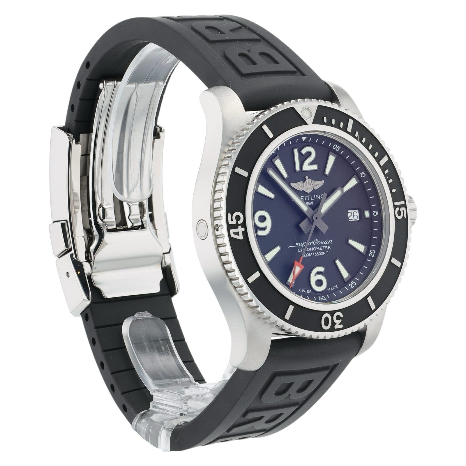 Breitling SuperOcean Black Dial Stainless Steel 44mm Automatic Mens Watch A1736