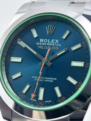 Rolex Milguass Steel Blue Dial 40mm Automatic Men’s Watch 116400GV - Box/Papers