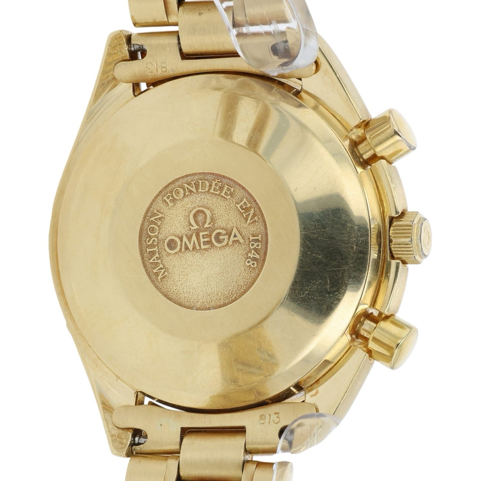 Omega Speedmaster 18k Yellow Gold White Dial 39mm Automatic Mens Watch 175.0034