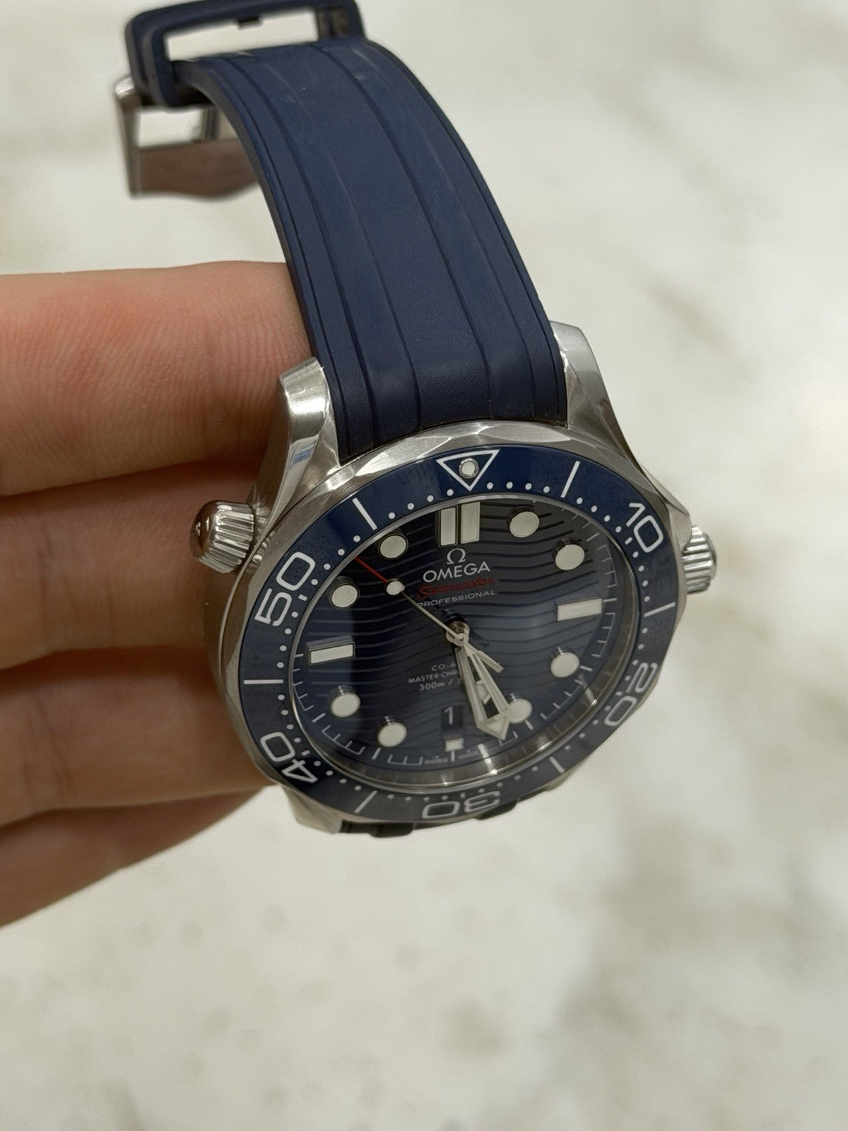 2026 Omega Seamaster Wave 300m Diver Blue Ceramic Watch 210.30.42.20.03.001