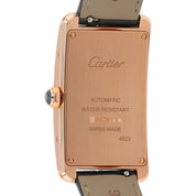 Cartier Tank Americaine Silver Roman Dial 18k Rose Gold Auto Watch WGTA0134