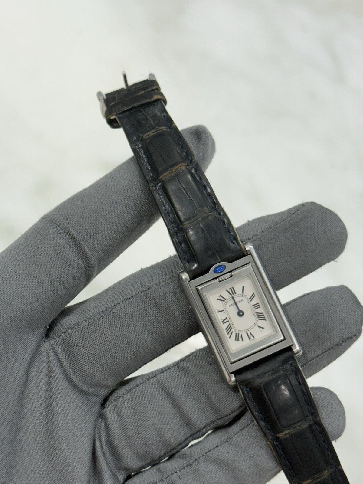 Cartier Tank Basculante Small 25 x 22mm Quartz Steel W1011158 Selling As-Is
