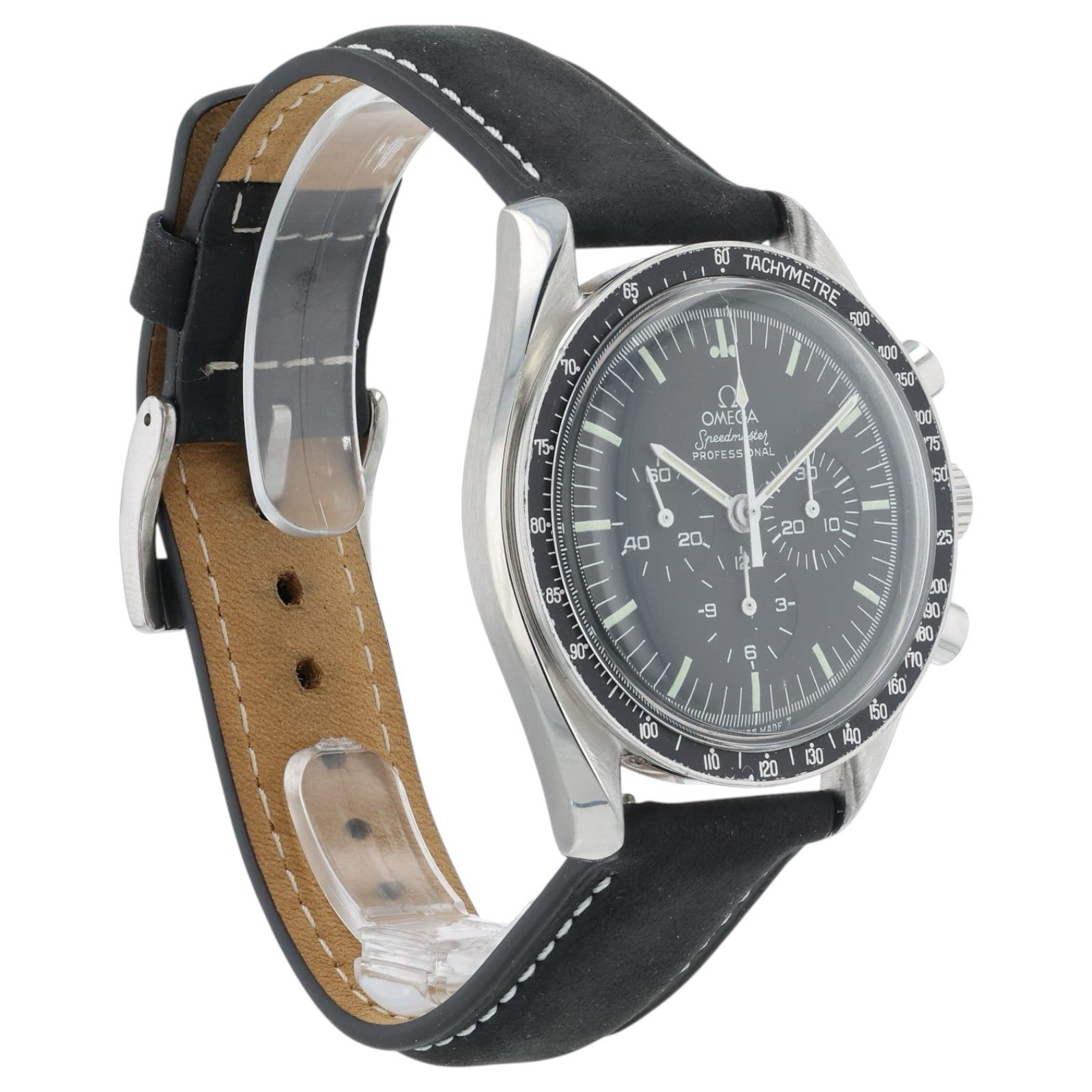Omega Speedmaster Black Dial Stainless Steel 42mm Manual Wind Mens Watch 145.022