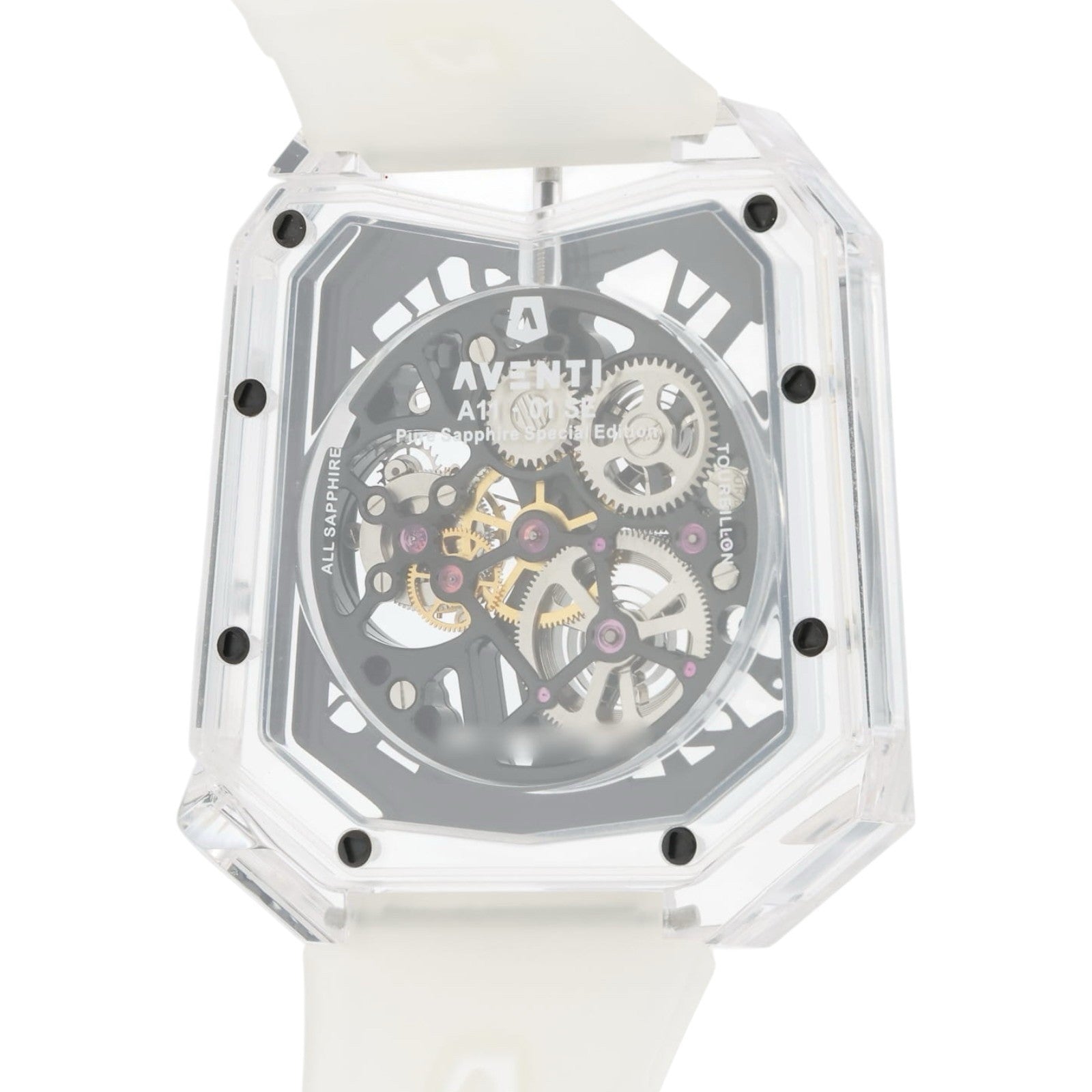 Aventi Sapphire Tourbillon Skeletonized Dial Sapphire Case 48mm Watch A11-S