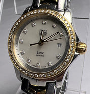 TAG Heuer Ladies Link Quartz Date Watch WJF1354 MOP Dial Diamond Bezel 27mm