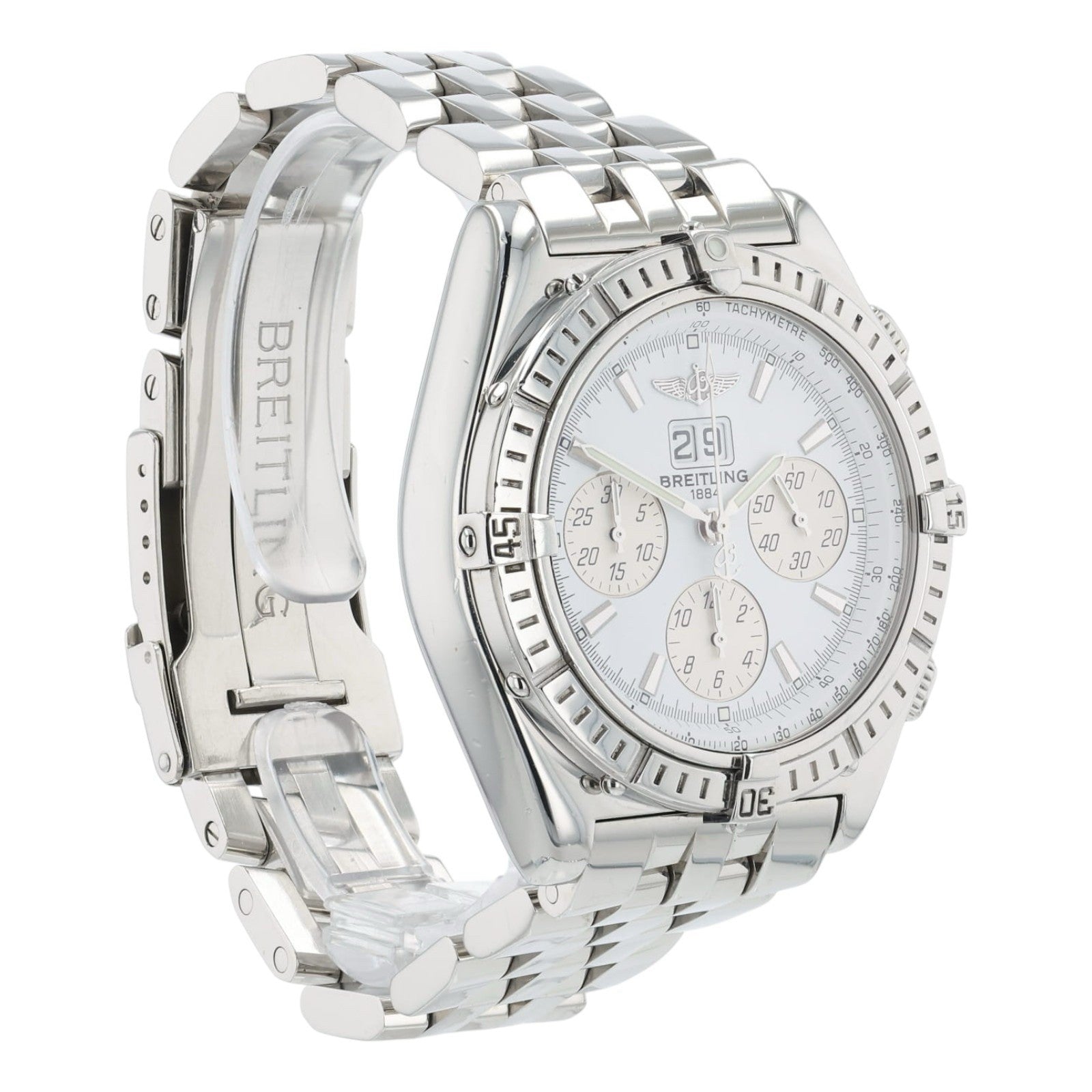 Breitling Chronomat Stainless Steel White Dial 44mm Automatic Mens A44355
